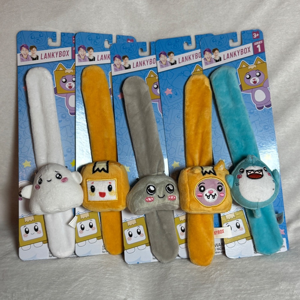 LankyBox Slap Bracelet Full Set: Foxy, Roxy, Ghosty, Rocky, Shark - NEW - Qty 5
